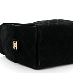 Suede Quilted Small Chanel 25 Handbag Black