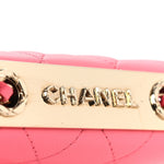 Lambskin Quilted Mini Trendy CC Chain Wallet Pink