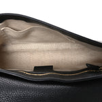 Pebbled Calfskin Medium Soho Flap Crossbody Black