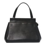 Grained Calfskin Edge Shoulder Bag Black