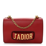 Calfskin J'Adior Chain Flap Bag Red