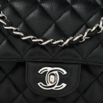 Caviar Quilted Small Double Flap Black