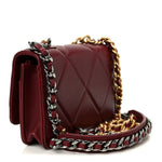 Lambskin Quilted Chanel 19 Wallet On Chain WOC Burgundy