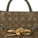 Suede Intrecciato Small Andiamo Shoulder Bag Cypress