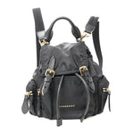 Nylon Small Crossbody Rucksack Backpack Black