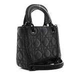 Ultra Matte Calfskin Cannage Mini Lady Dior Black