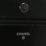 Pearly Lambskin Quilted Wallet On Chain WOC So Black