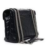 Calfskin Y Quilted Monogram Small Loulou Chain Satchel Black