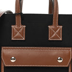 Canvas Smooth Calfskin Mini Two Tone Freya Tote Black Tan