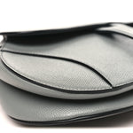 Grained Calfskin Saddle Bag Grey Stone