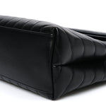 Calfskin Y Quilted Monogram Monochrome Medium Loulou Chain Satchel Black