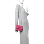 Hammered Calfskin Mini Vara Bow Crossbody Bag Agata Rosa