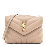 Calfskin Y Quilted Monogram Toy Loulou Crossbody Bag Dark Beige