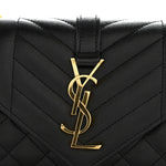 Grain De Poudre Textured Mixed Matelasse Triquilt Small Monogram Satchel Black