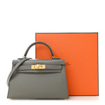 Madame Calfskin Mini Kelly Sellier 20 Gris Meyer