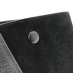 Drummed Calfskin Suede Medium Trapeze Black
