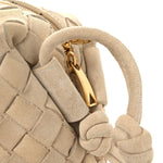 Suede Intrecciato Small Loop Camera Bag Sand