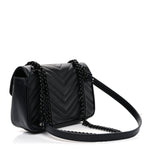 Calfskin Matelasse Monochrome Mini GG Marmont Shoulder Bag Black