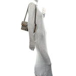 GG Supreme Monogram Suede Crystal Small Dionysus Shoulder Bag Beige Ebony Taupe