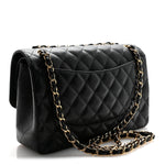 Caviar Quilted Jumbo Double Flap Black