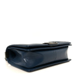 Caviar Quilted Medium Boy Flap Dark Navy Blue