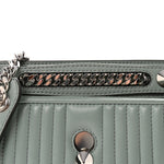 Shiny Nappa Trapuntata Small DotCom Click Top Handle Chain Satchel Light Blue