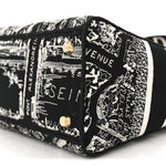 Canvas Embroidered Medium Plan de Paris Lady D-Lite Black White