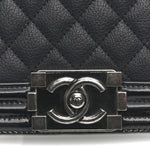 Goatskin Quilted Patent Medium Duo Boy Flap Dark Blue