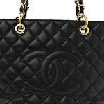 Caviar Quilted Grand Shopping Tote GST Black