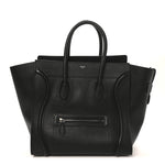 Drummed Calfskin Mini Luggage Black