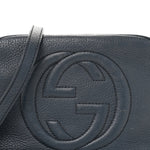 Pebbled Calfskin Small Soho Disco Bag Blue