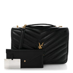 Lambskin Quilted Monogram Large Loulou Black