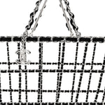 Brass Calfskin Medium Grocery By Chanel Shopping Basket Silver