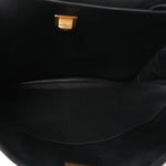 Natural Smooth Calfskin Medium Rodeo Top Handle Handbag Black