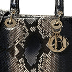 Snakeskin Small Lady Dior Bleu Multicolor