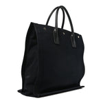 Linen Calfskin Rive Gauche North South Tote Black