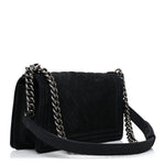 Bullskin Suede Caviar Quilted Medium Boy Flap Black