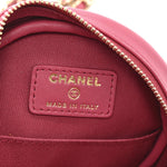 Lambskin Quilted Round Clutch With Chain Pink