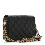 Caviar Quilted Mini CC You Flap Black