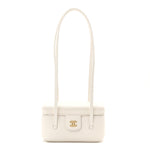 Shiny Caviar Preppy Coco Long Vanity With Strap White