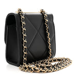 Lambskin Quilted Mini Trendy CC Chain Wallet Black