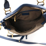 Calfskin Medium Marcie Satchel Royal Navy