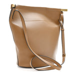 Smooth Calfskin Clasp Bucket Bag Brown