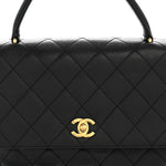 Caviar Quilted Jumbo Kelly Flap Black
