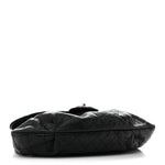 Caviar Quilted Medium Elastic Flap Black