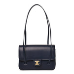 Shiny Caviar Preppy Coco Small Flap Navy
