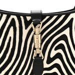 Pony Hair Zebra Print Calfskin Small Jackie 1961 Hobo Black White