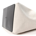 Canvas Mix Nappa Intrecciato Flip Flap Tote Natural Fondant