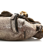 Metallic Pebbled Lambskin Paddington Satchel Grey
