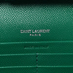 Grain De Poudre Mixed Matelasse Triquilt Monogram Chain Wallet Green Field